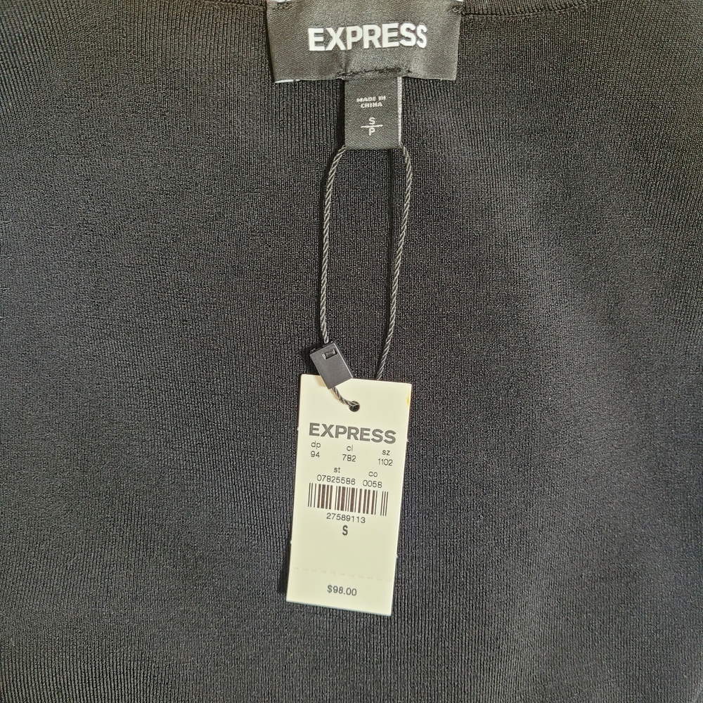 NWT Express Black Sleeveless LBD Fit & Flare Knee Length Skater Dress Size Small - Picture 7 of 8